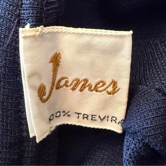 James Kenrob vintage 70s Navy Blue Chevron Women's Skirt maxi size 8 - Picture 8 of 12